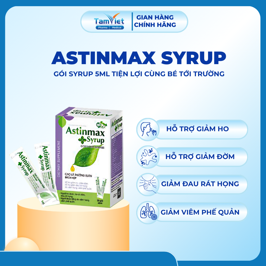 Astinmax Syrup 20 Gói 5Ml Hỗ Trợ Giảm Ho Long Đờm Đau Rát Họng Và Viêm Họng - 2