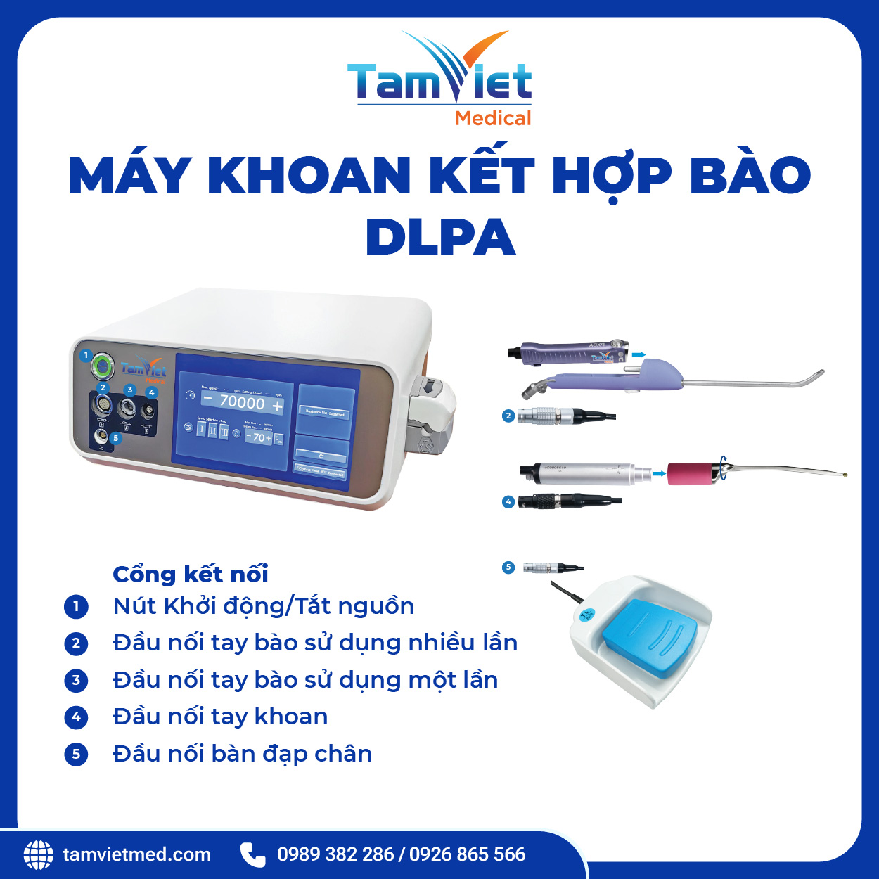 Hệ Thống Máy Khoan Kết Hợp Bào DL-PA Phẫu Thuật Tai & Mũi Xoang - 3