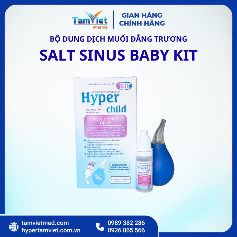 Dung Dịch Muối Đẳng Trương Trẻ Em Salt Sinus Baby Kit Tặng Kèm Thiết Bị Hút Mũi - 2