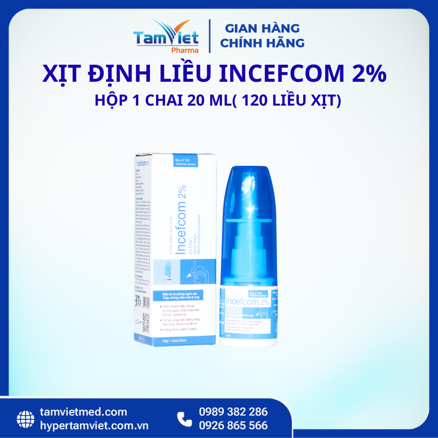 Xịt Định Liều Incefcom 2% – Hộp 1 chai 20 ml (120 liều xịt) - 2