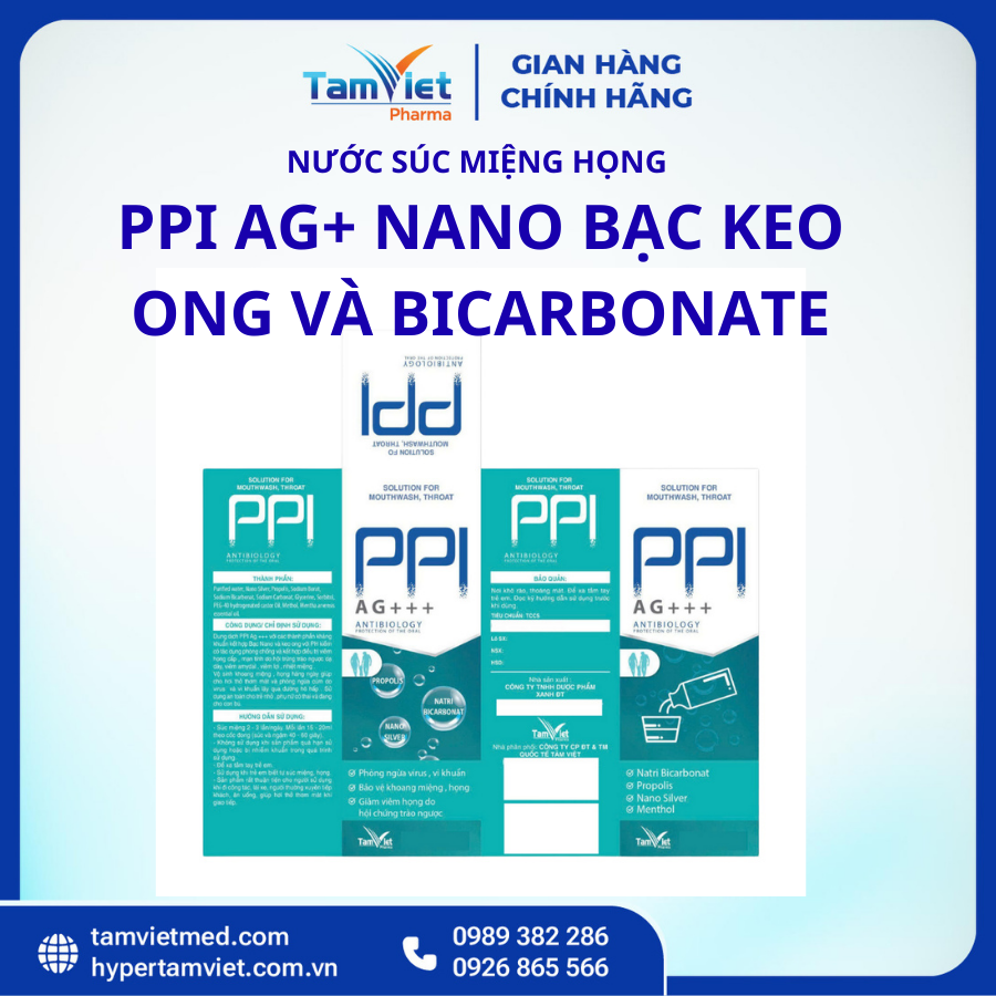 Nước Súc Miệng Họng PPI Ag+ NaNo Bạc Keo Ong Và Bicarbonate - 2