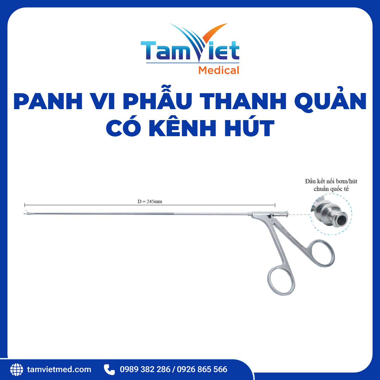 Panh Vi Phẫu Thanh Quản Đầu Tròn, Đầu Tam Giác, Hàm Cá Sấu Có Hút - 2