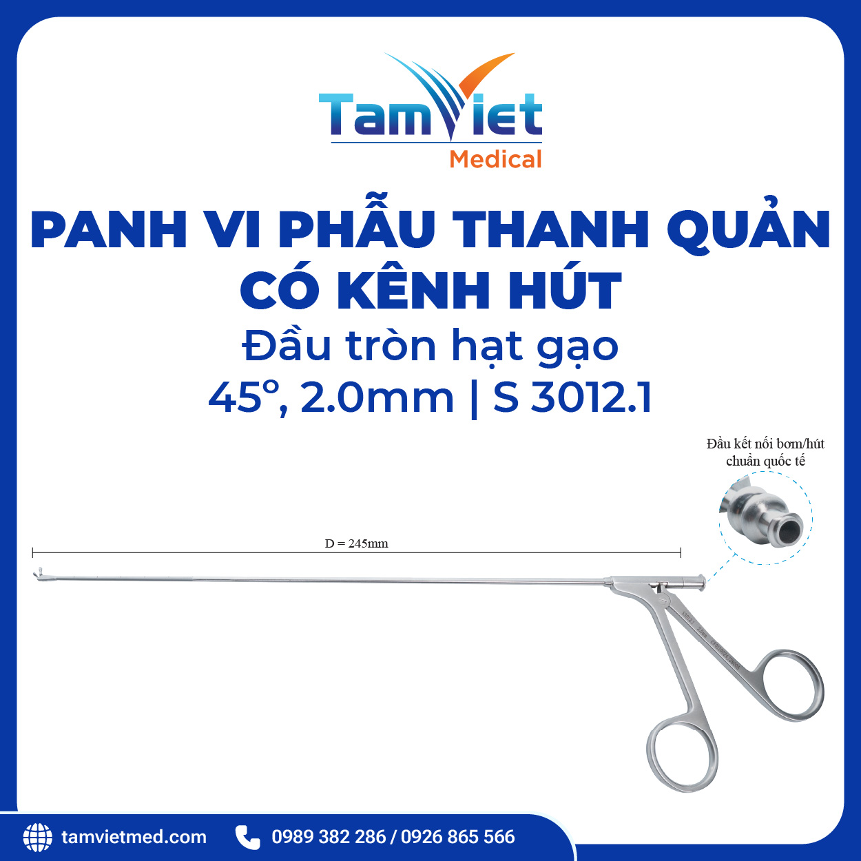 Panh Vi Phẫu Thanh Quản Đầu Tròn, Đầu Tam Giác, Hàm Cá Sấu Có Hút - 6