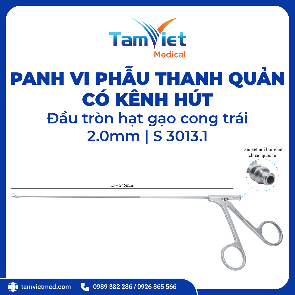 Panh Vi Phẫu Thanh Quản Đầu Tròn, Đầu Tam Giác, Hàm Cá Sấu Có Hút - 8