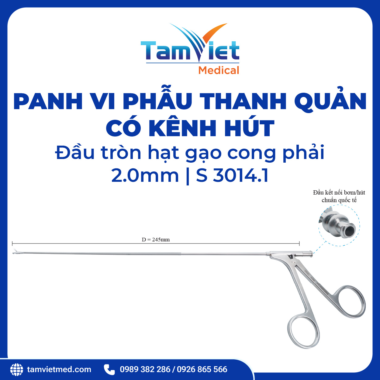 Panh Vi Phẫu Thanh Quản Đầu Tròn, Đầu Tam Giác, Hàm Cá Sấu Có Hút - 10