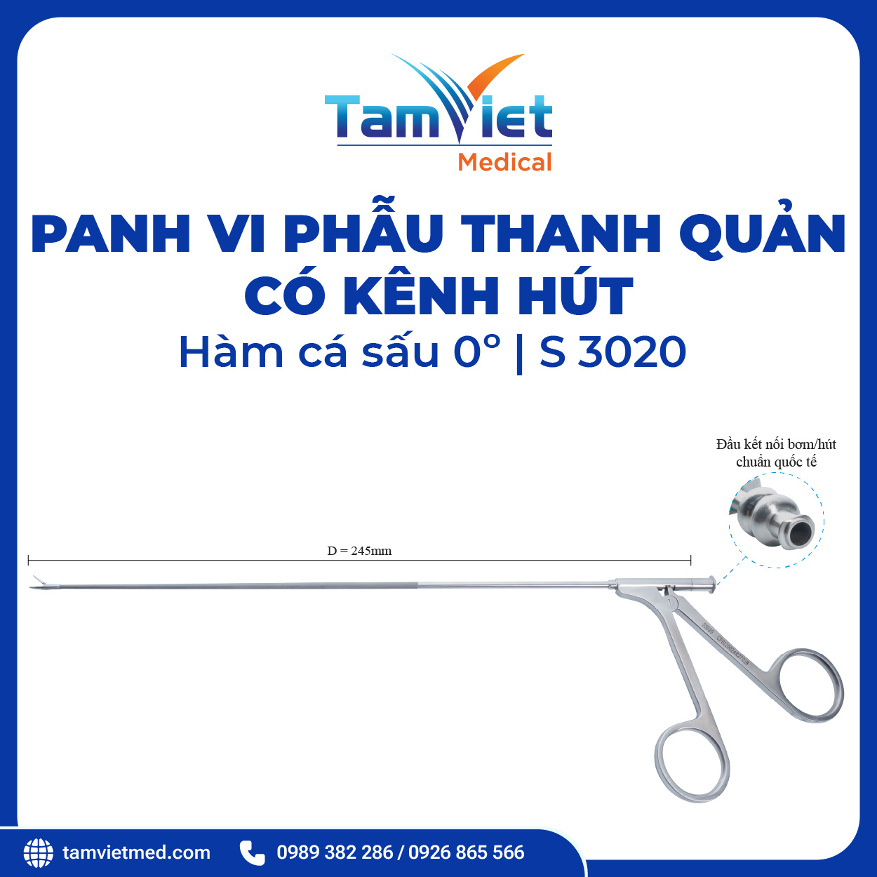 Panh Vi Phẫu Thanh Quản Đầu Tròn, Đầu Tam Giác, Hàm Cá Sấu Có Hút - 12