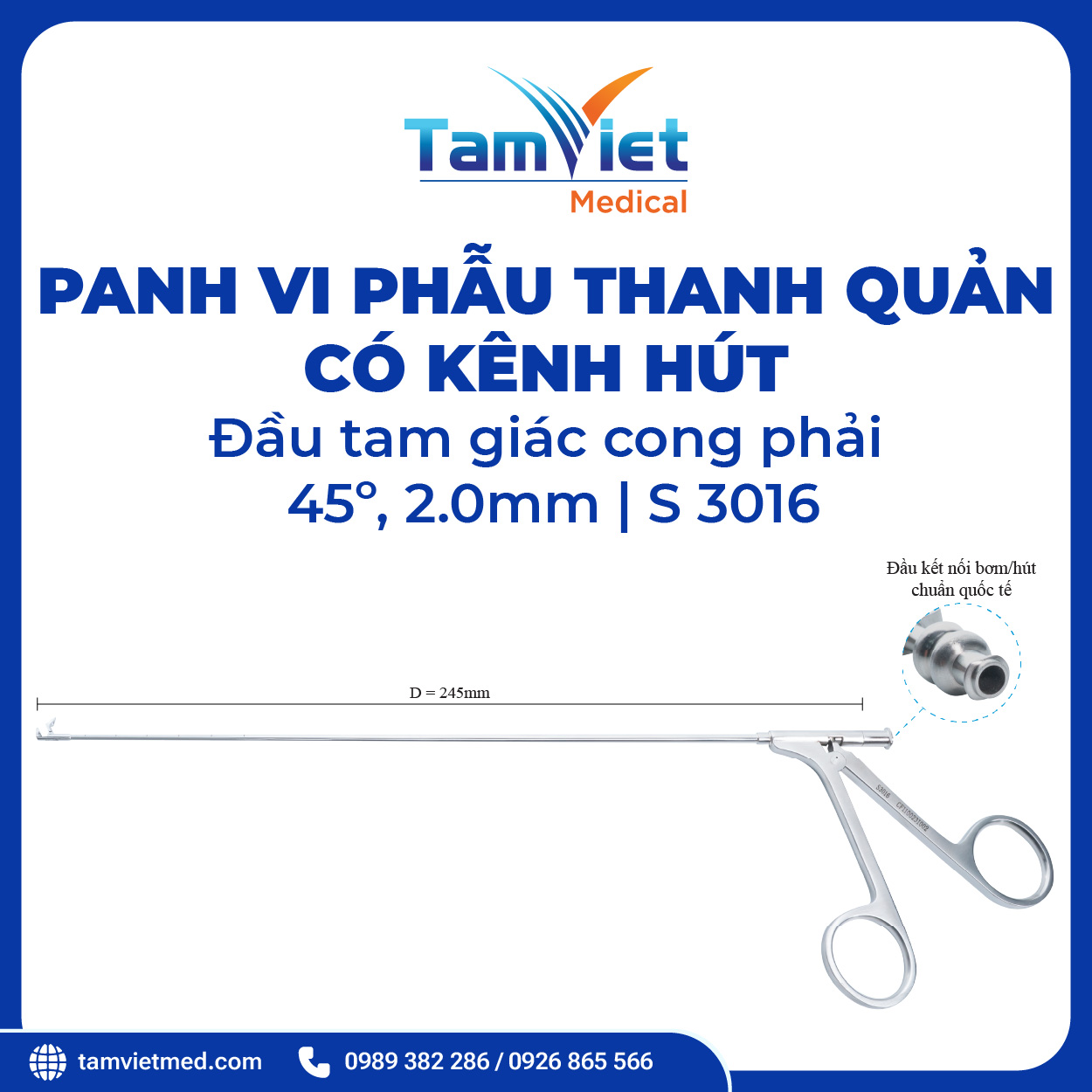 Panh Vi Phẫu Thanh Quản Đầu Tròn, Đầu Tam Giác, Hàm Cá Sấu Có Hút - 20