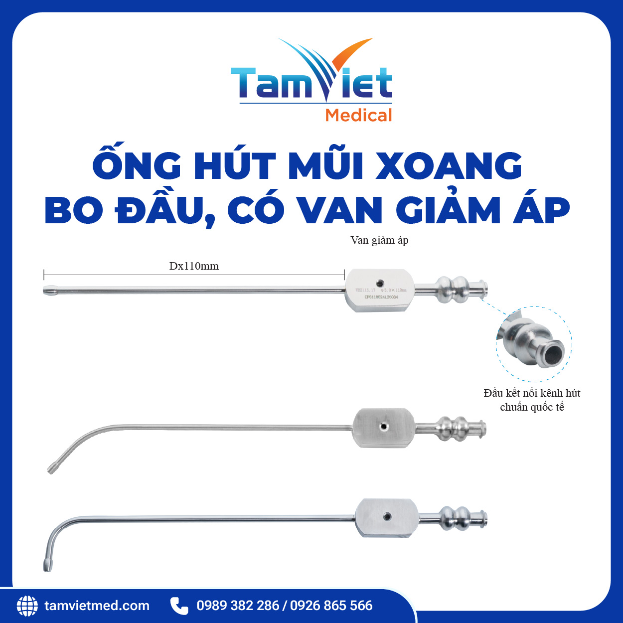 Ống Hút Mũi Xoang Bo Đầu, Có Van Giảm Áp | WB 2515.39, WB 2515.40, WB 2515.41