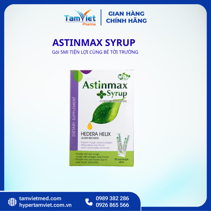 Astinmax Syrup 20 Gói 5Ml Hỗ Trợ Giảm Ho Long Đờm Đau Rát Họng Và Viêm Họng - 3